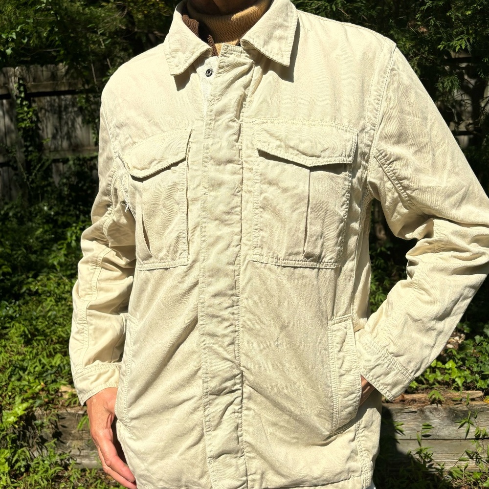 MARTIN + OSA—Utility Field Safari Jacket—Mens Large—Cream—Cotton-Linen Blend—VG+